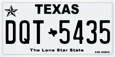 TX license plate DQT5435