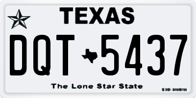 TX license plate DQT5437