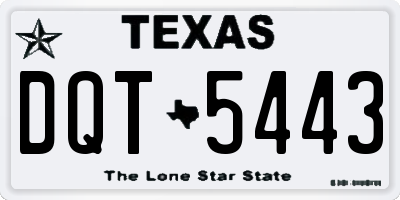 TX license plate DQT5443