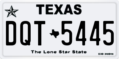 TX license plate DQT5445