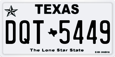 TX license plate DQT5449