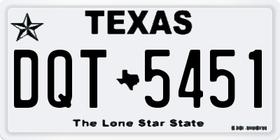 TX license plate DQT5451