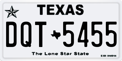 TX license plate DQT5455