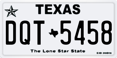 TX license plate DQT5458