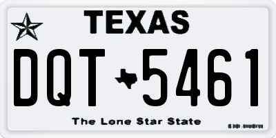 TX license plate DQT5461