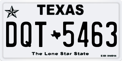 TX license plate DQT5463