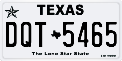 TX license plate DQT5465