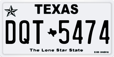 TX license plate DQT5474