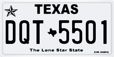TX license plate DQT5501