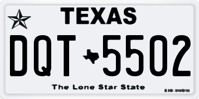 TX license plate DQT5502