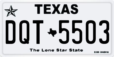 TX license plate DQT5503