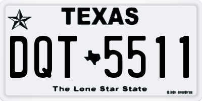 TX license plate DQT5511
