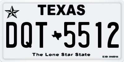 TX license plate DQT5512