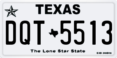 TX license plate DQT5513