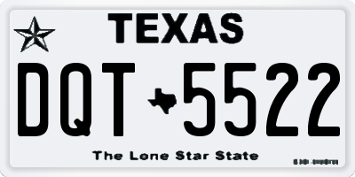 TX license plate DQT5522