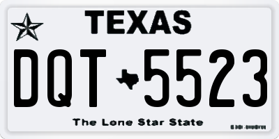 TX license plate DQT5523
