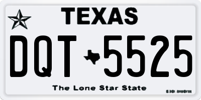 TX license plate DQT5525