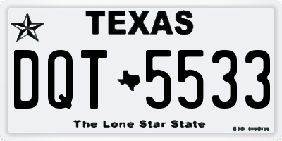 TX license plate DQT5533