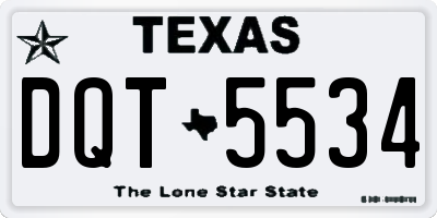 TX license plate DQT5534