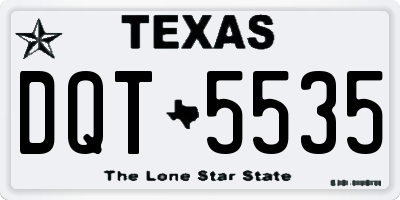 TX license plate DQT5535