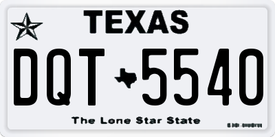 TX license plate DQT5540