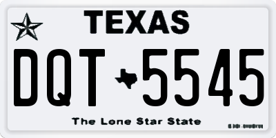 TX license plate DQT5545
