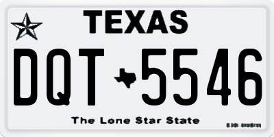 TX license plate DQT5546