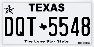 TX license plate DQT5548