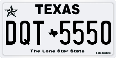 TX license plate DQT5550