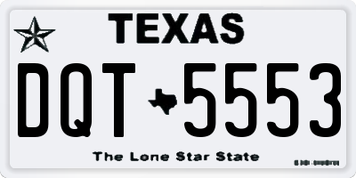 TX license plate DQT5553