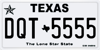 TX license plate DQT5555