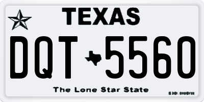 TX license plate DQT5560