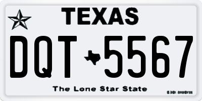 TX license plate DQT5567
