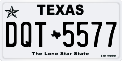 TX license plate DQT5577