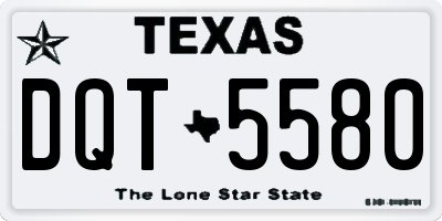 TX license plate DQT5580