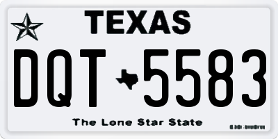 TX license plate DQT5583