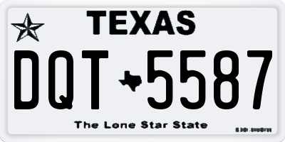TX license plate DQT5587