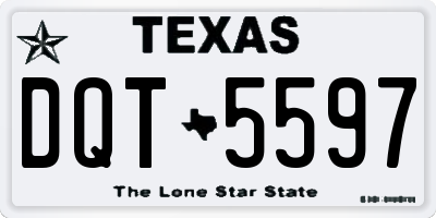 TX license plate DQT5597