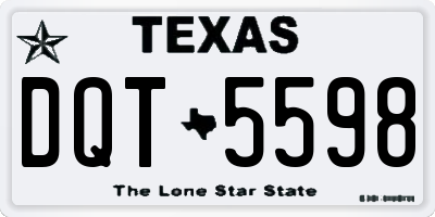 TX license plate DQT5598