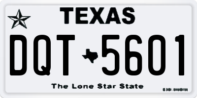 TX license plate DQT5601