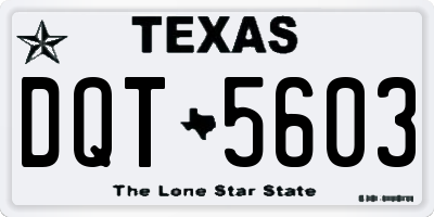TX license plate DQT5603