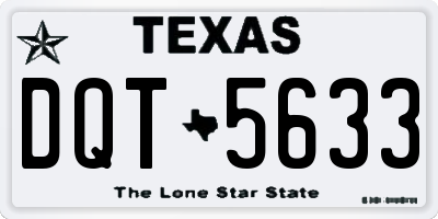 TX license plate DQT5633