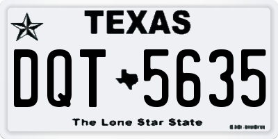 TX license plate DQT5635