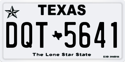 TX license plate DQT5641
