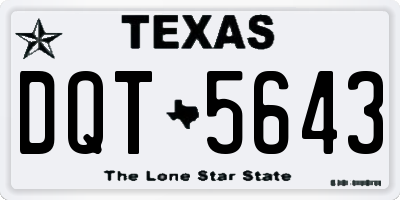 TX license plate DQT5643