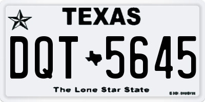 TX license plate DQT5645
