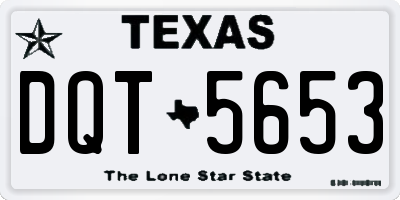 TX license plate DQT5653