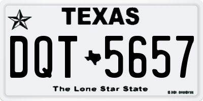 TX license plate DQT5657