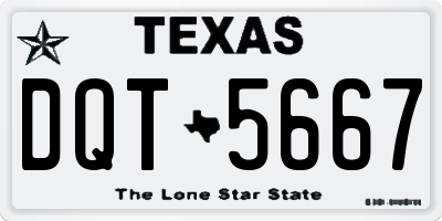 TX license plate DQT5667