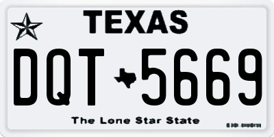 TX license plate DQT5669